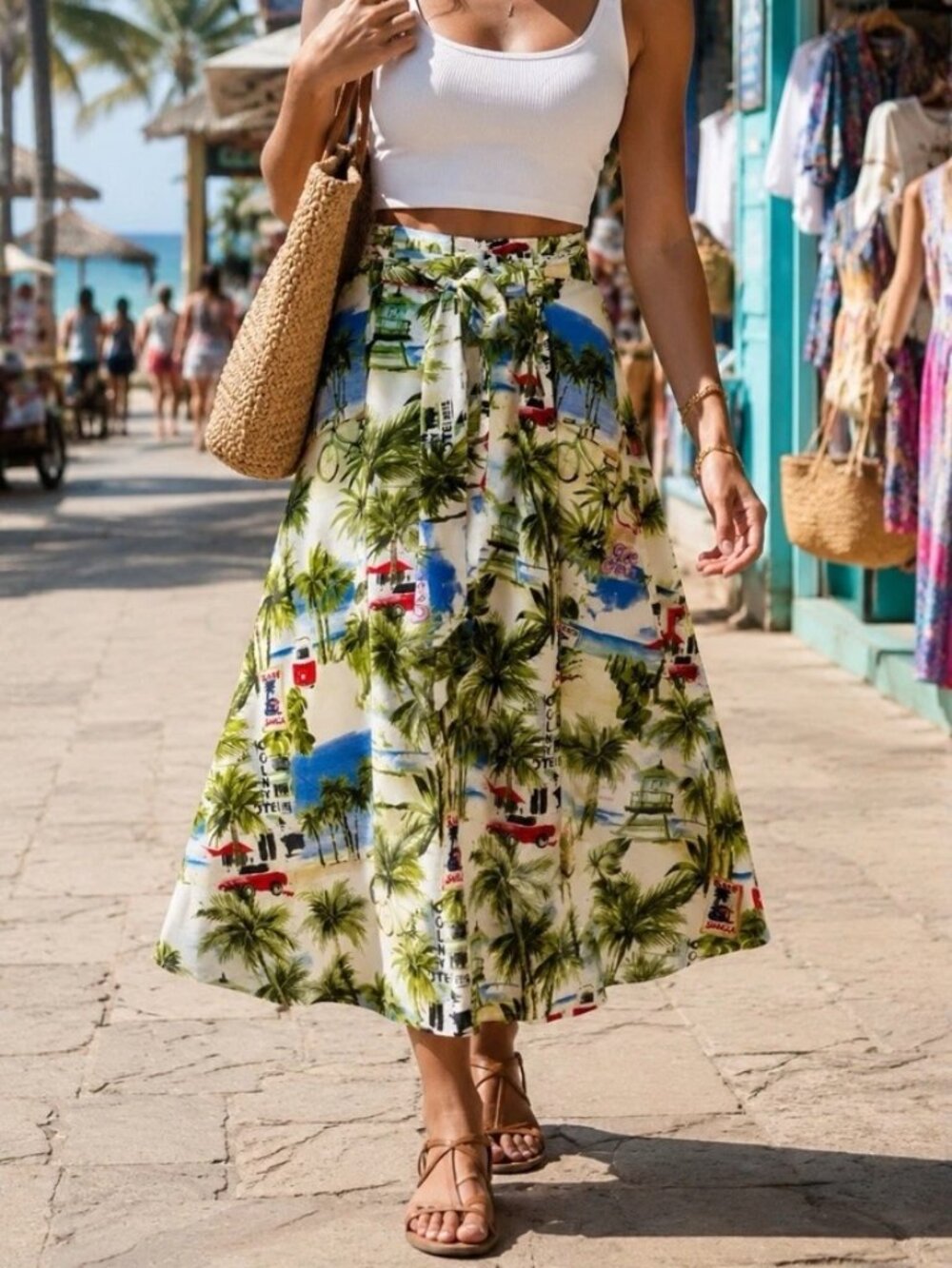 Vintage Her‎ Destiny Tropical Midi Skirt Size Medium